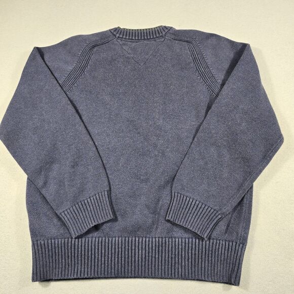 Tommy Hilfiger Men's Medium Blue Crewneck Pullover Knit Sweater Embroidered Logo - Picture 6 of 6